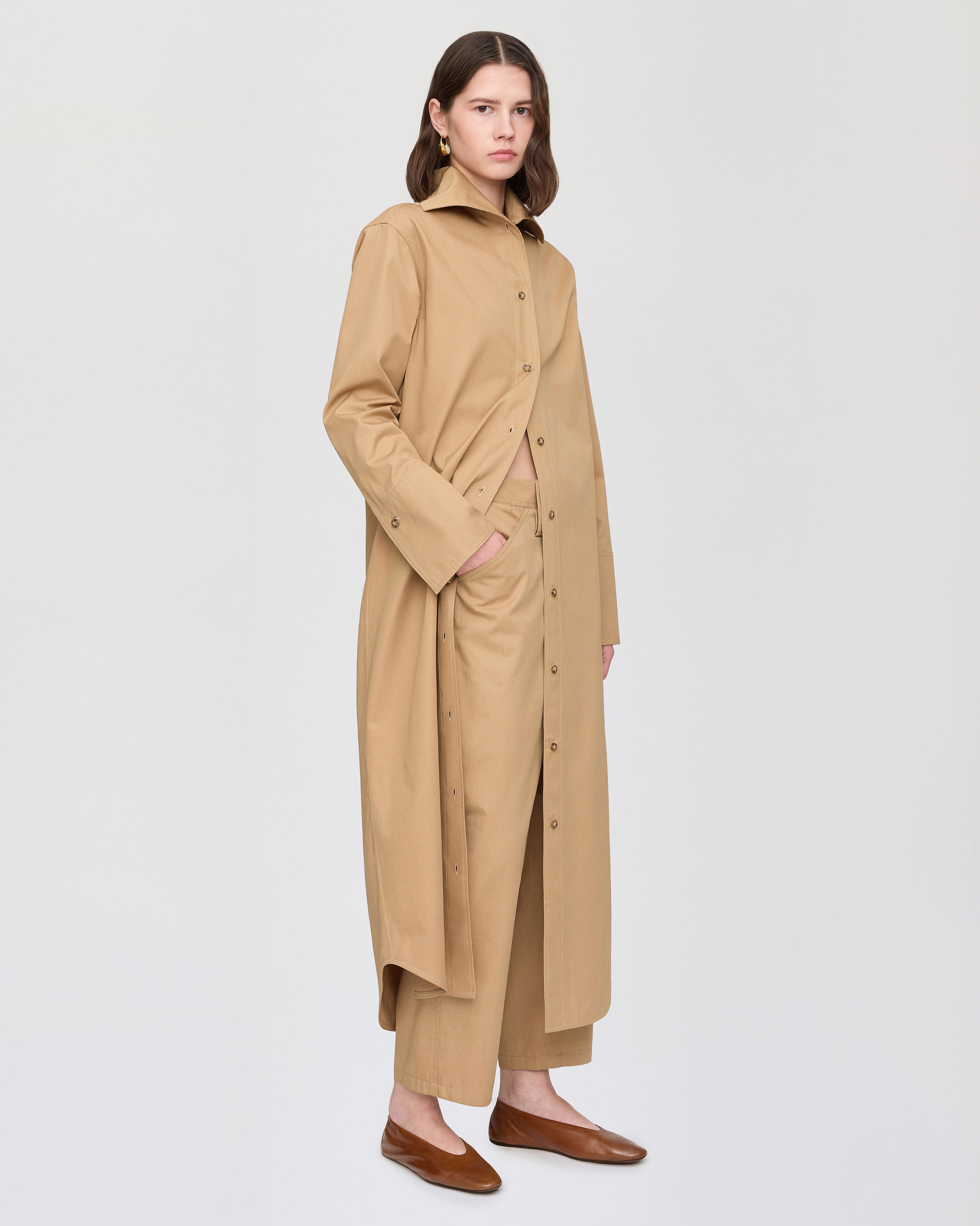 Shirt dress with sailor collar