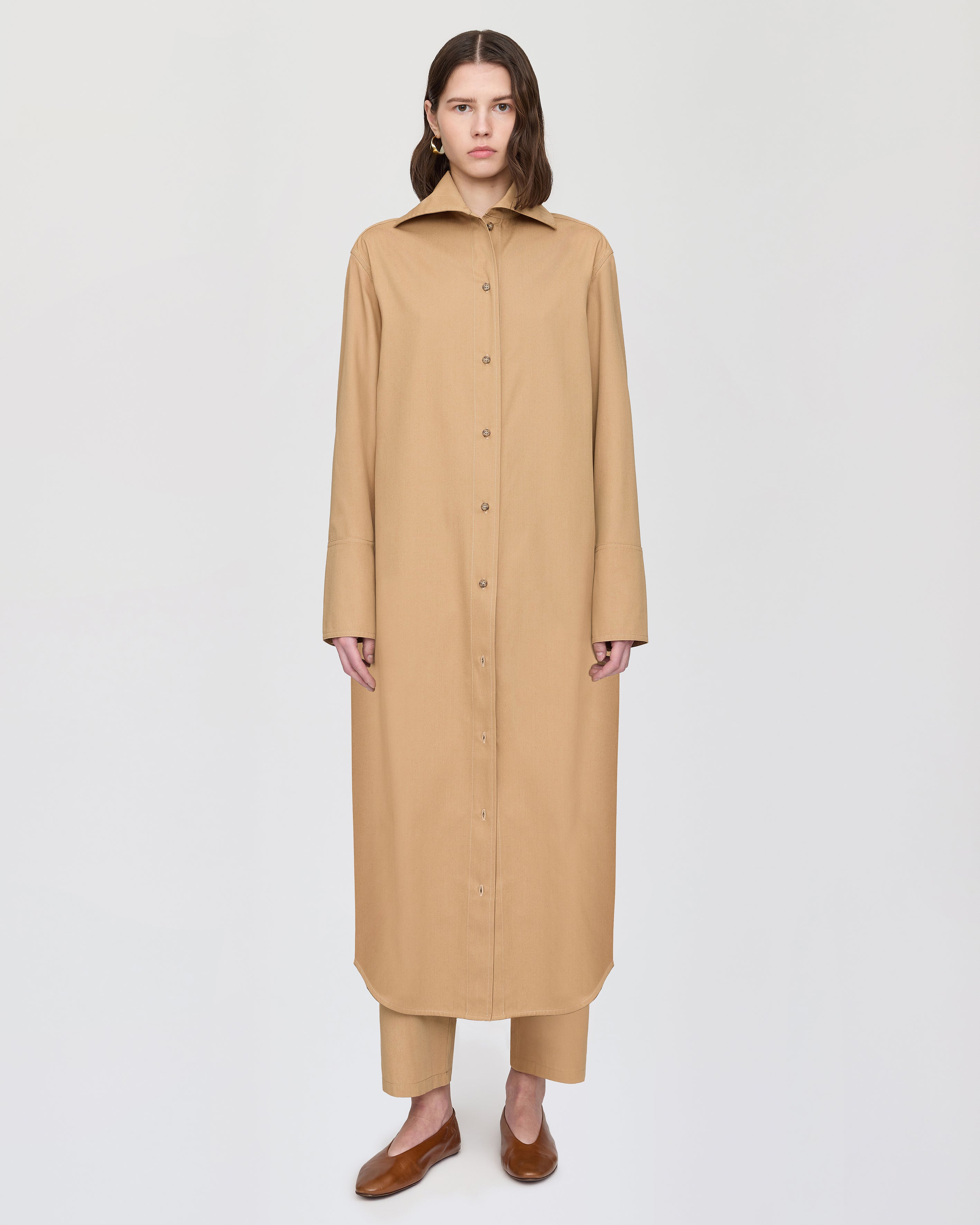Shirt dress with sailor collar