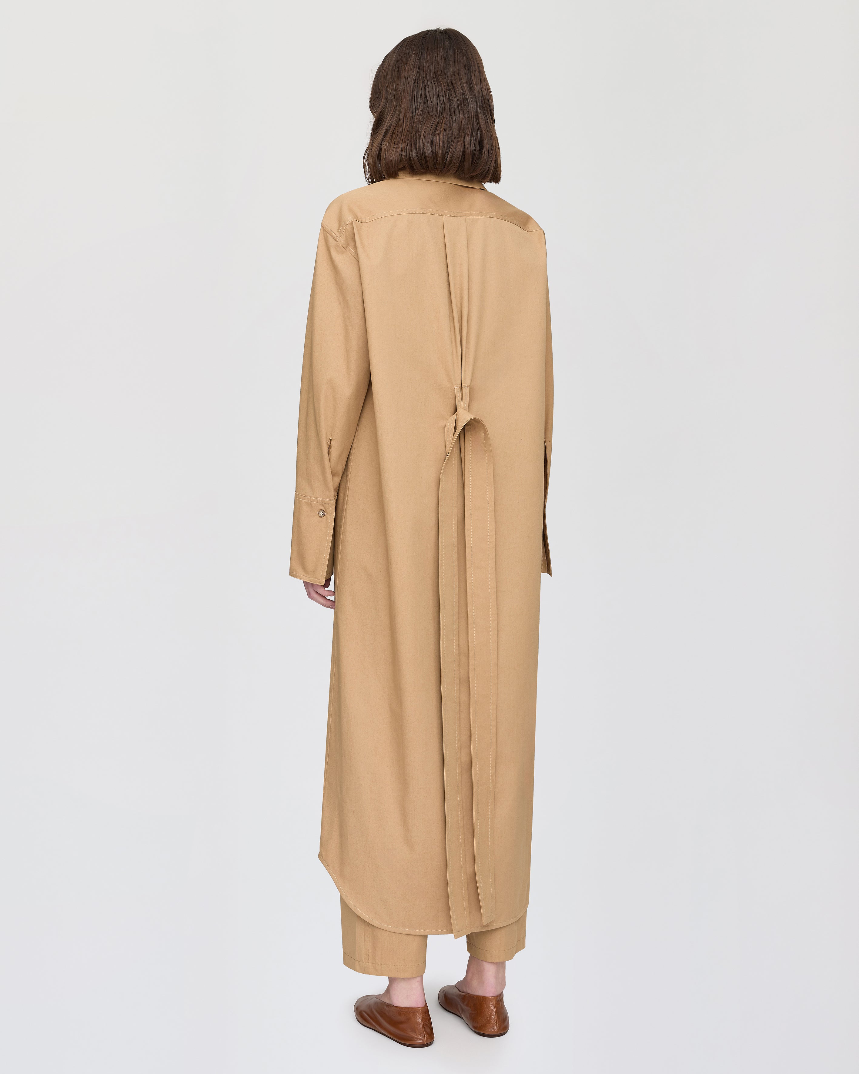 Shirt dress with sailor collar