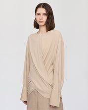 Wrap front blouse